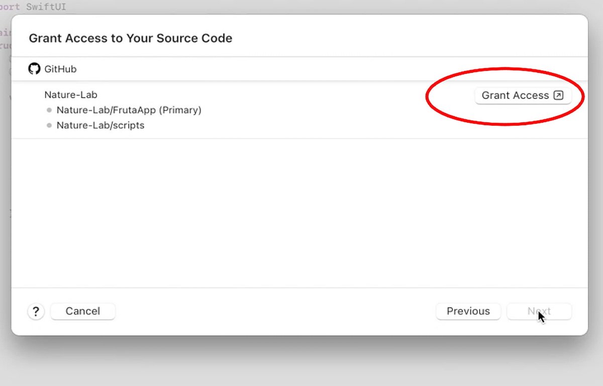 Предоставление доступа к GitHub.