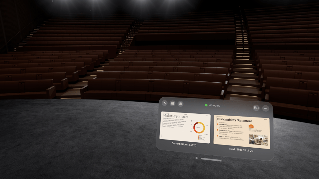 Галерея: подробный обзор того, как выглядит Keynote на Apple Vision Pro.