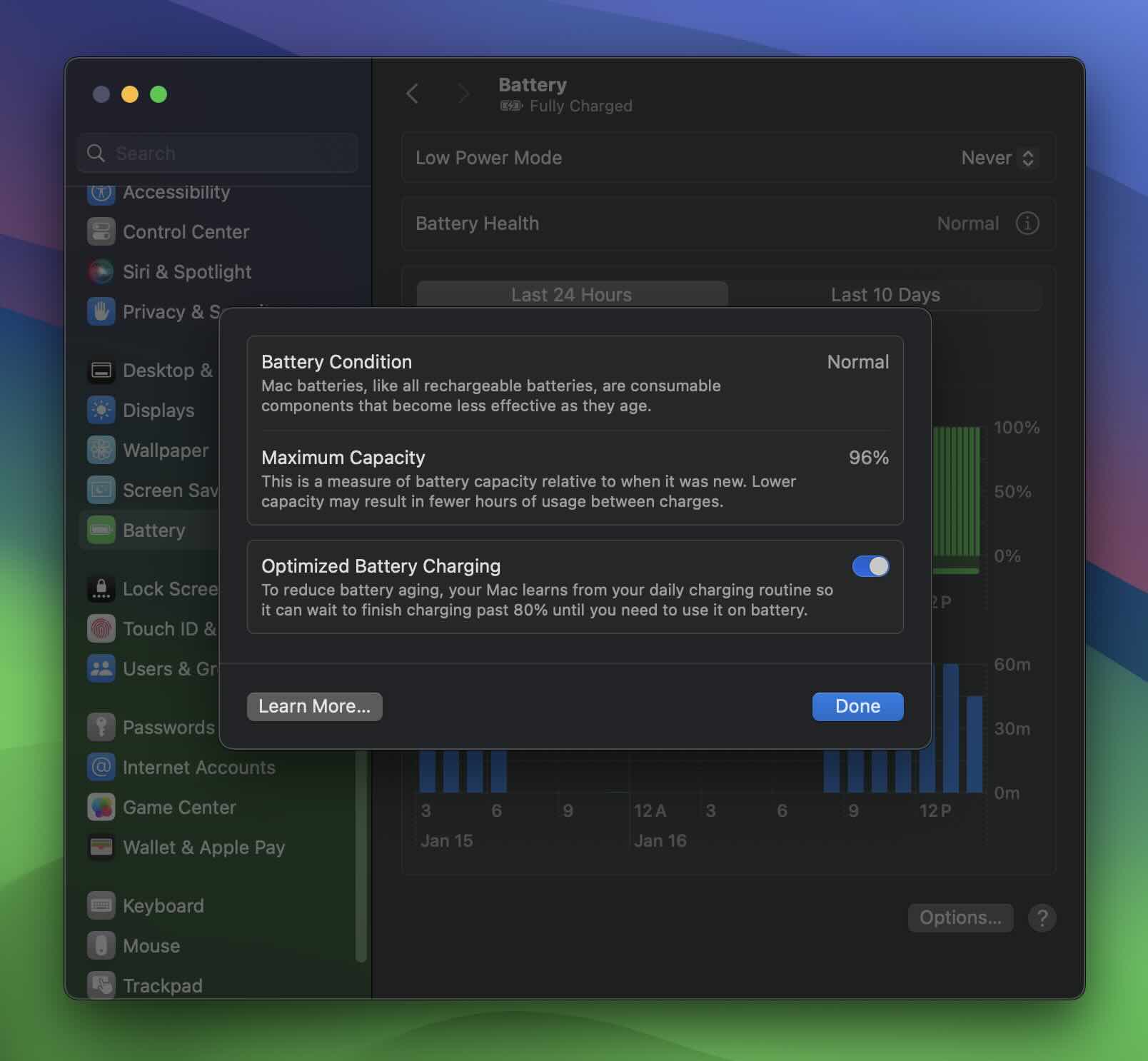 см. состояние батареи MacBook 2