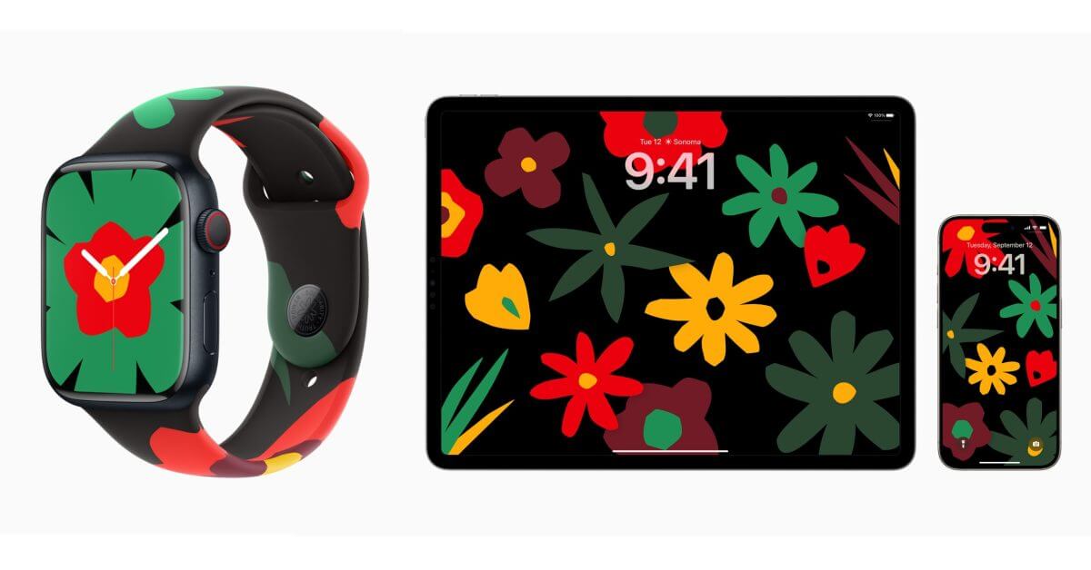 Apple представляет новый циферблат Apple Watch Black Unity, спортивный ремешок и обои для iPhone