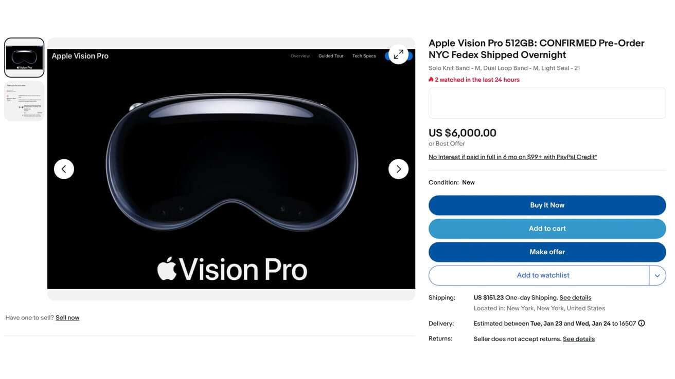 Скальперы использовали ботов, чтобы украсть Apple Vision Pro