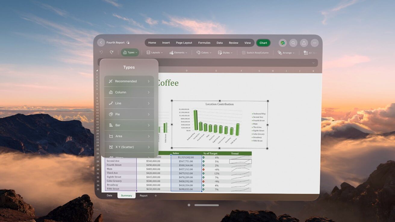Приложения Microsoft 365 появятся для Apple Vision Pro