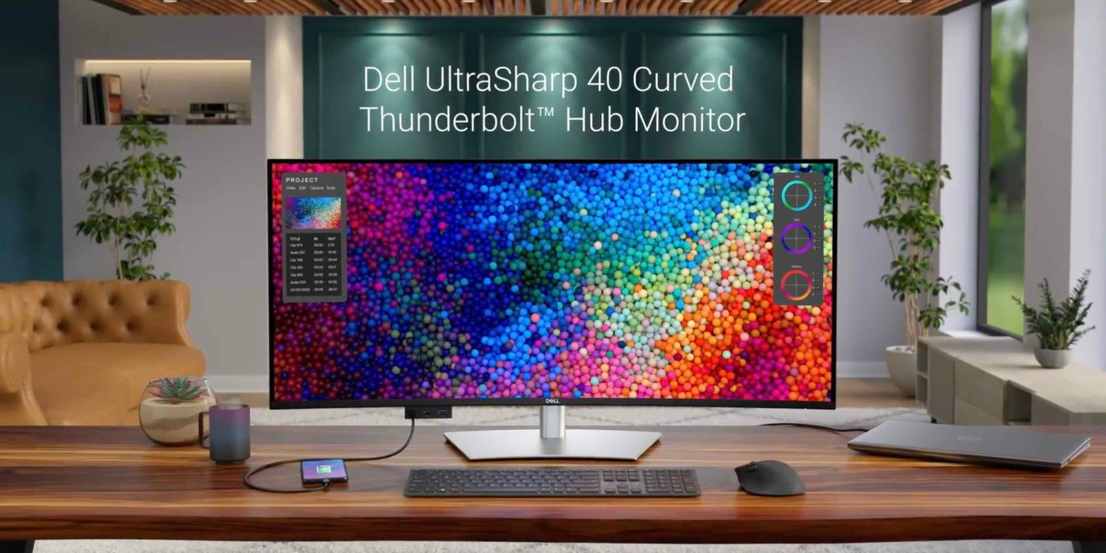 Изогнутый порт Thunderbolt Dell 5K UltraSharp 40