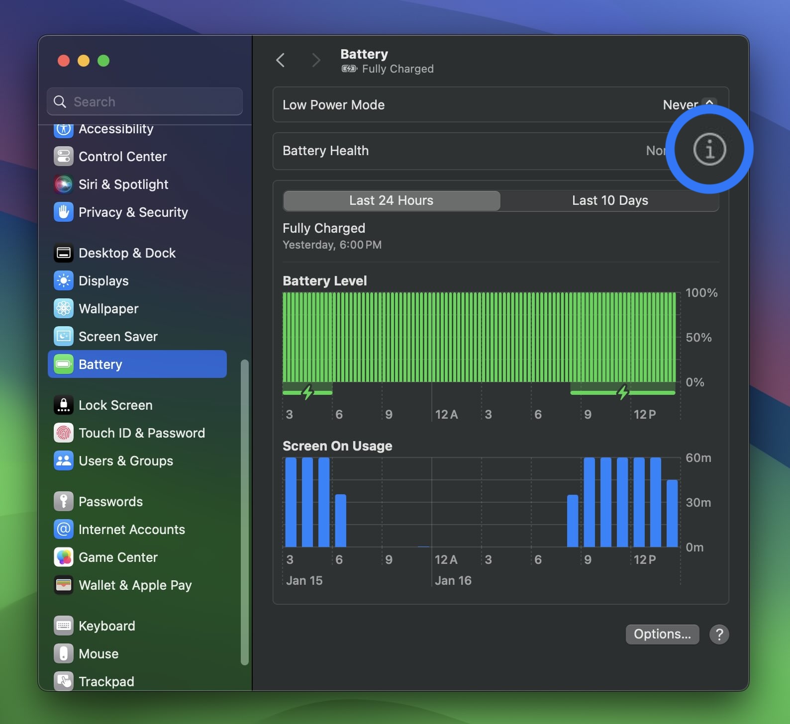 см. состояние батареи MacBook 1