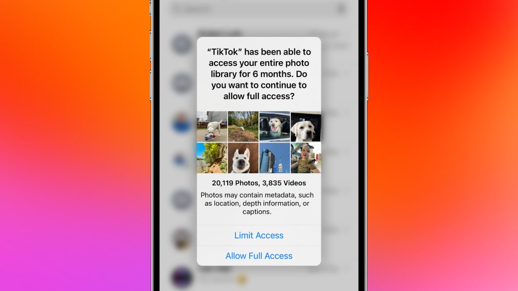 Разрешение на безопасность конфиденциальности фотографий Apple iOS 17 iPhone