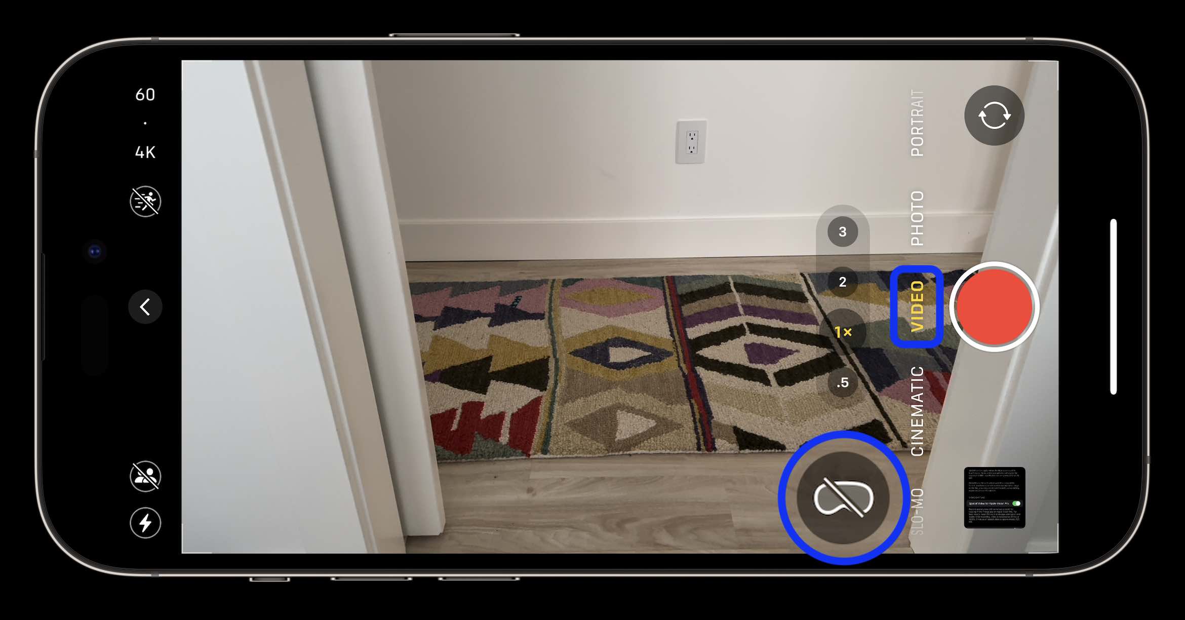 записывайте пространственные видеоролики Vision Pro на iPhone 2
