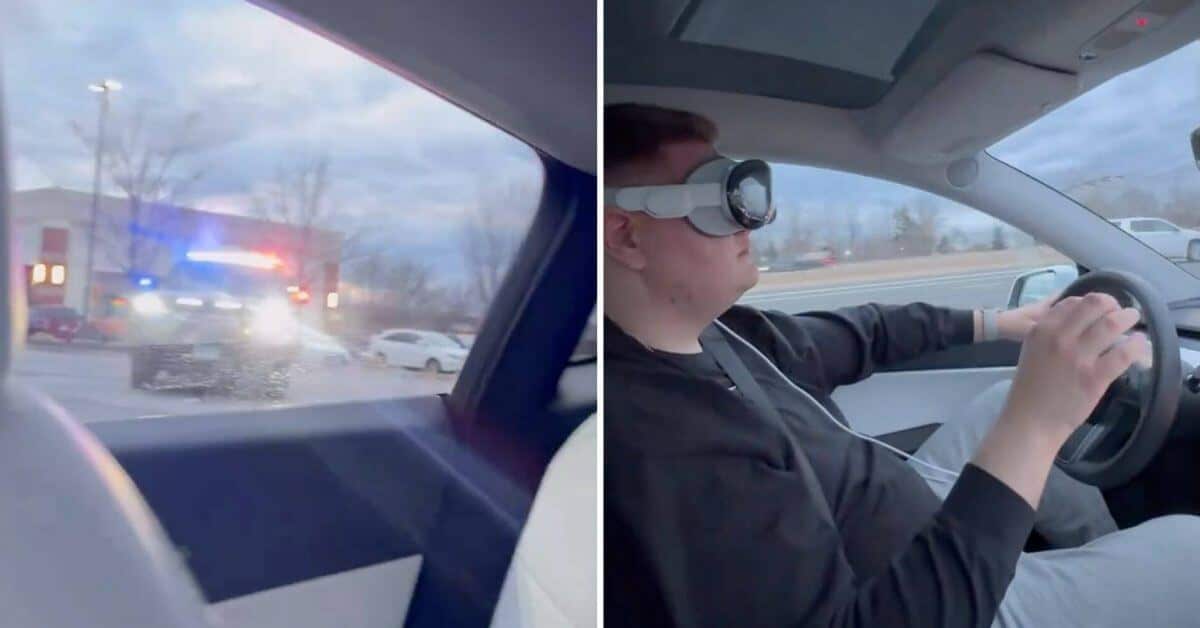 Водитель Tesla в Vision Pro, к сожалению, не был арестован