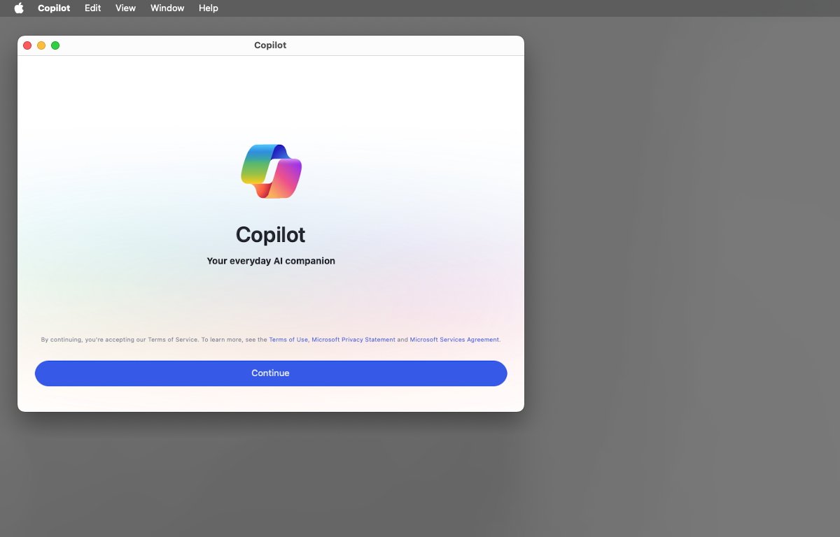 Microsoft Copilot на macOS.