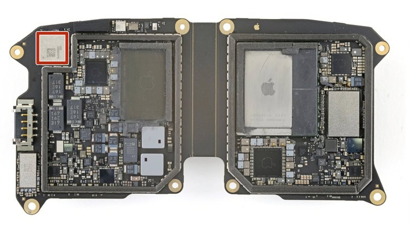 Положение чипов Bluetooth в Apple Vision Pro [iFixit]