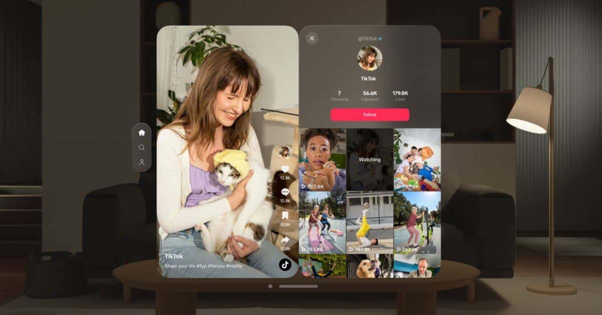 TikTok опережает YouTube и Netflix в пользу Apple Vision Pro благодаря официальному приложению VisionOS