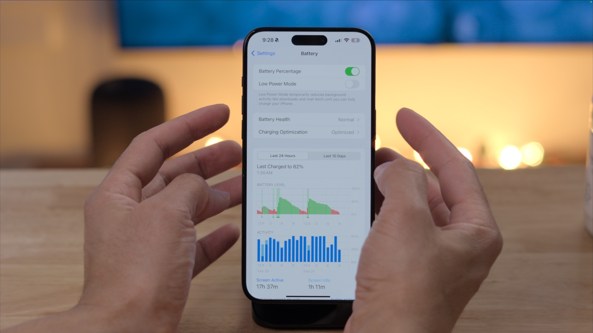 iOS 17.4 Настройки батареи
