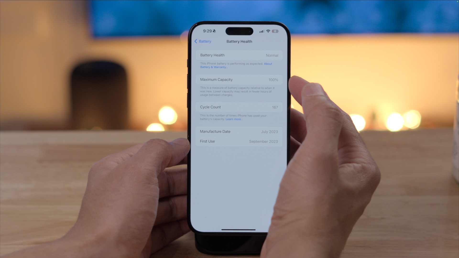 iOS 17.4 Состояние батареи