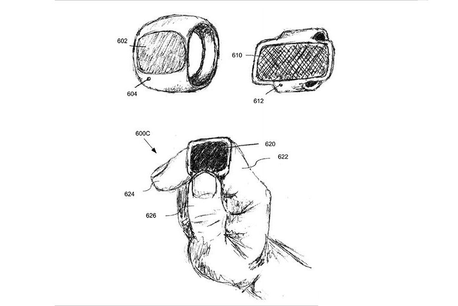 Концепция умного кольца Apple из патентной заявки 2015 года. [USPTO]
