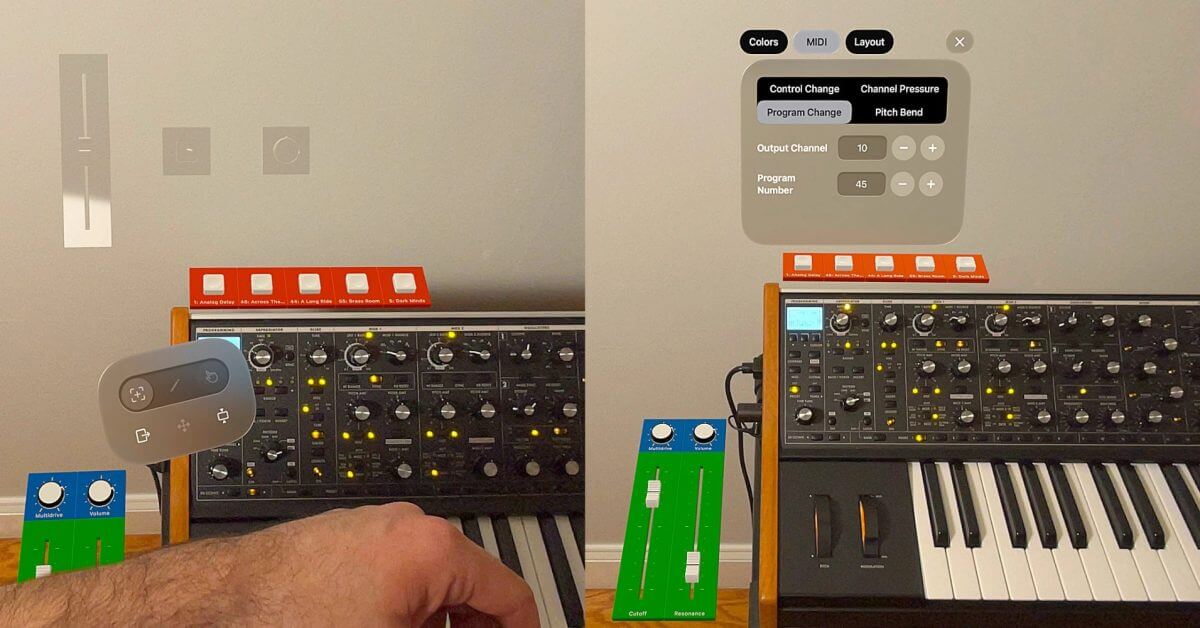 MIDI-виджеты открывают музыкантам широкие возможности с помощью Apple Vision Pro