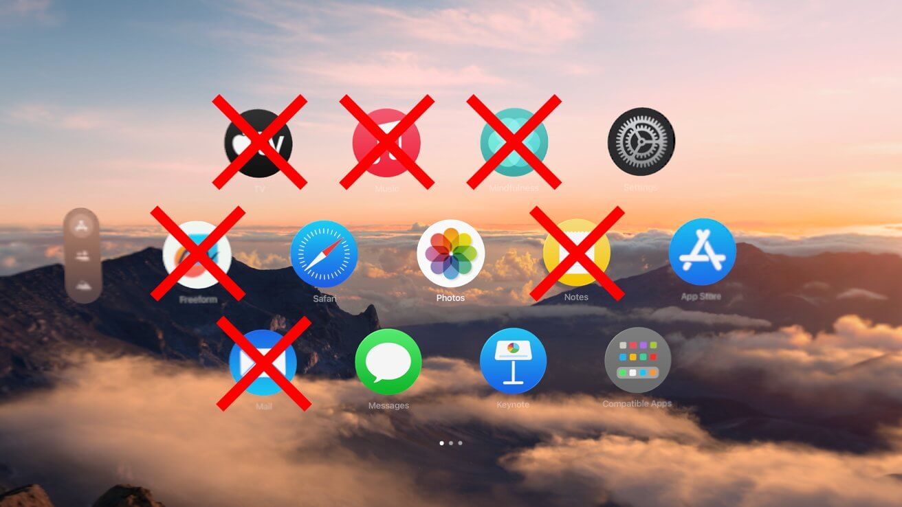 Удалите предустановленные приложения Apple с помощью VisionOS 1.1.