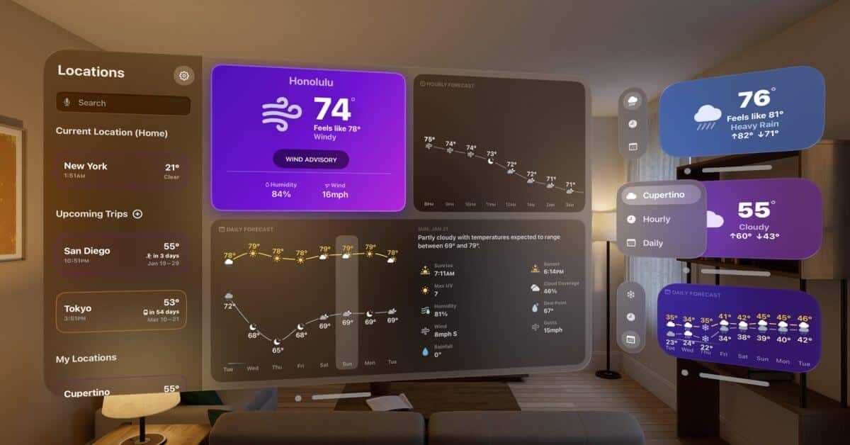 Mercury Weather обновлена ​​новыми функциями и приложением Vision Pro