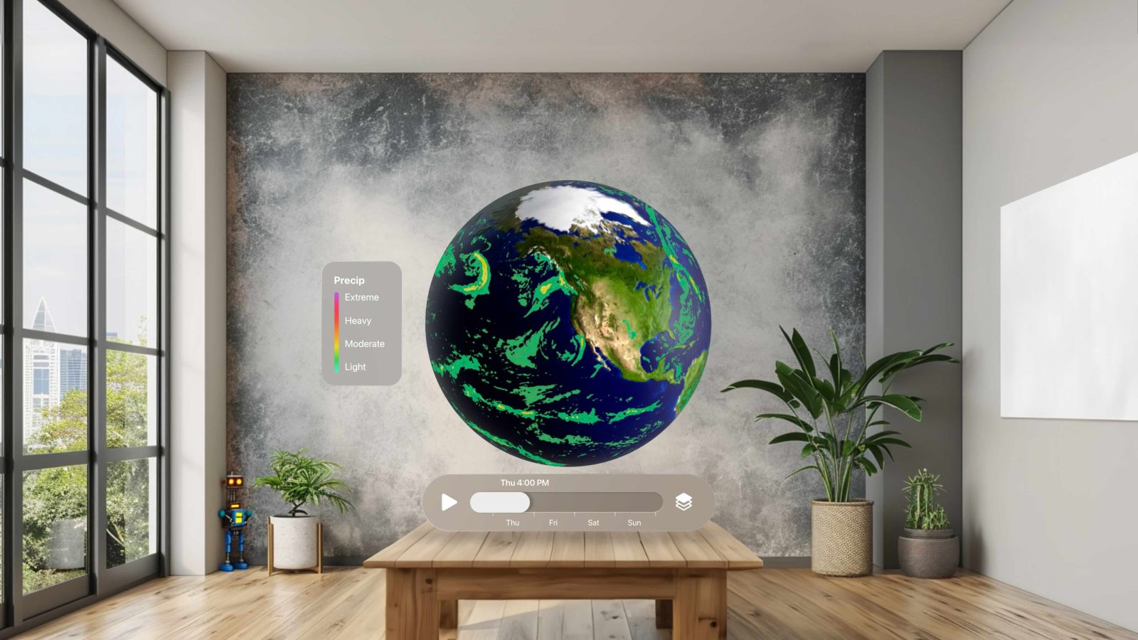 Карты погоды Carrot Weather 3D Vision Pro