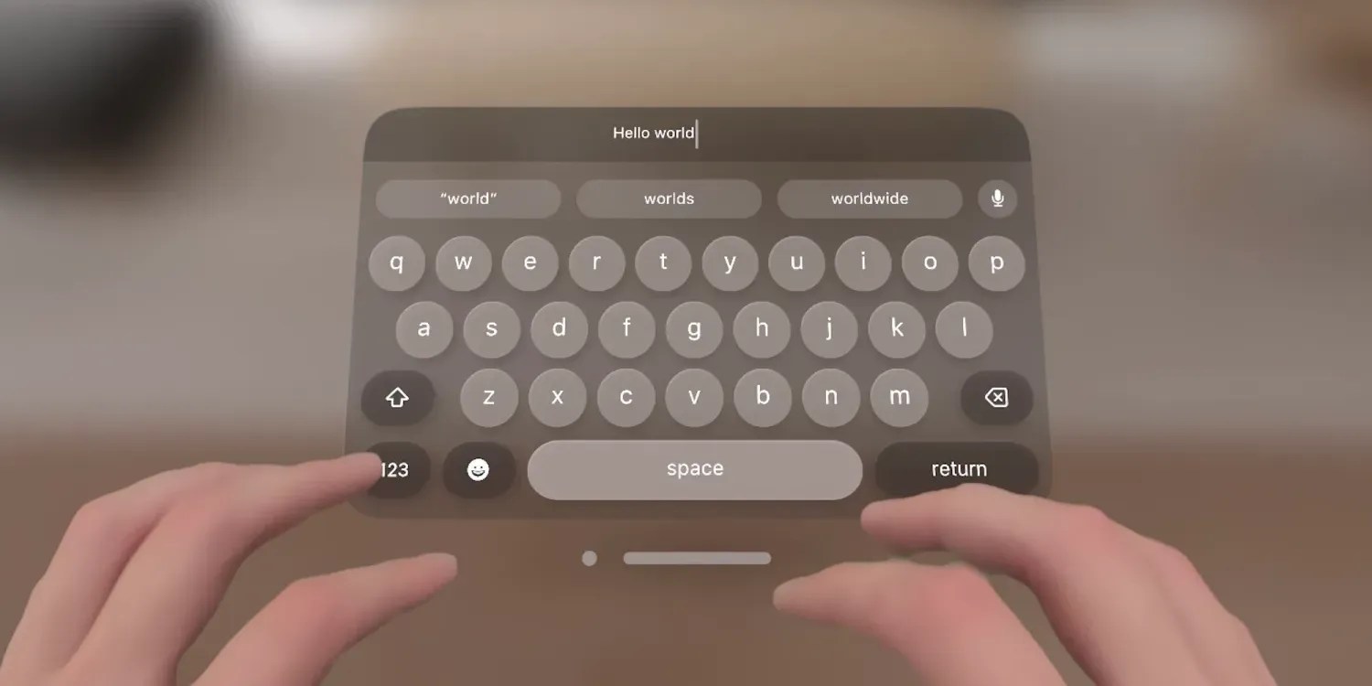 Ношение Vision Pro в общественных местах | Использование клавиатуры
