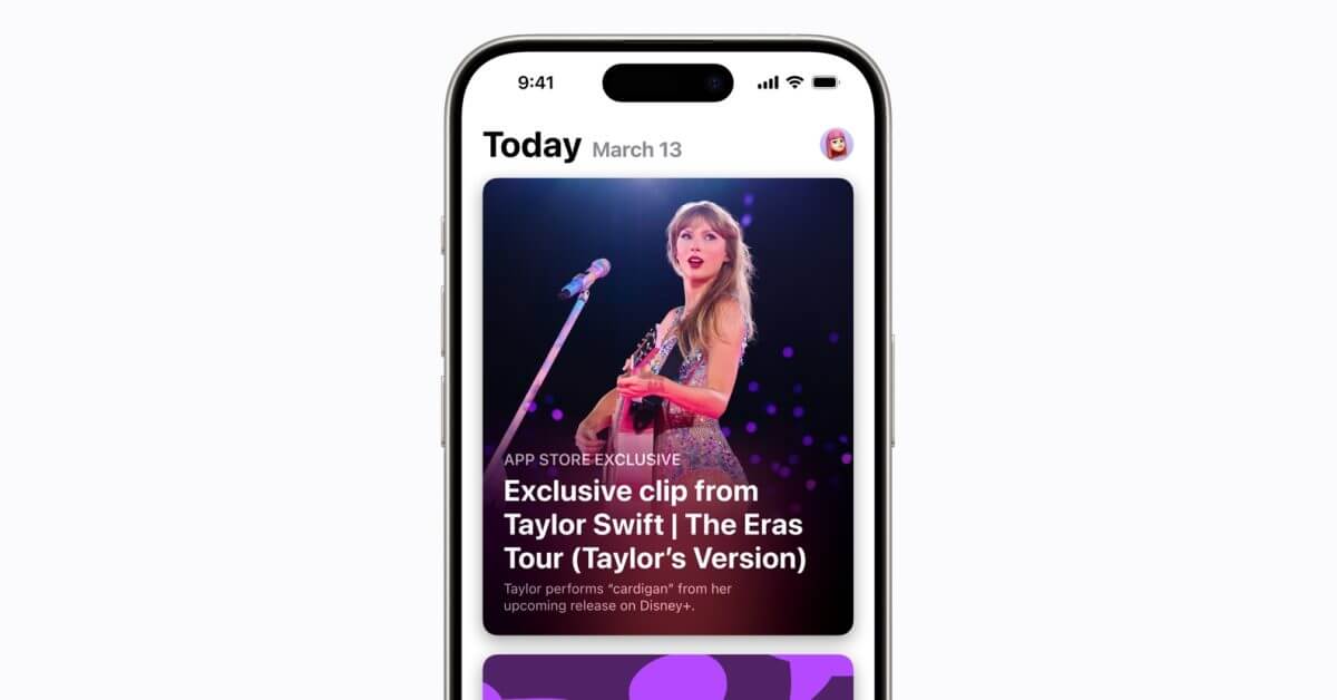 В App Store представлен эксклюзивный отрывок из фильма Тейлор Свифт «Eras Tour» накануне премьеры на Disney+