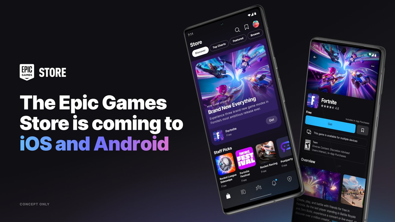 Макет магазина Epic Games Store от Epic на iPhone