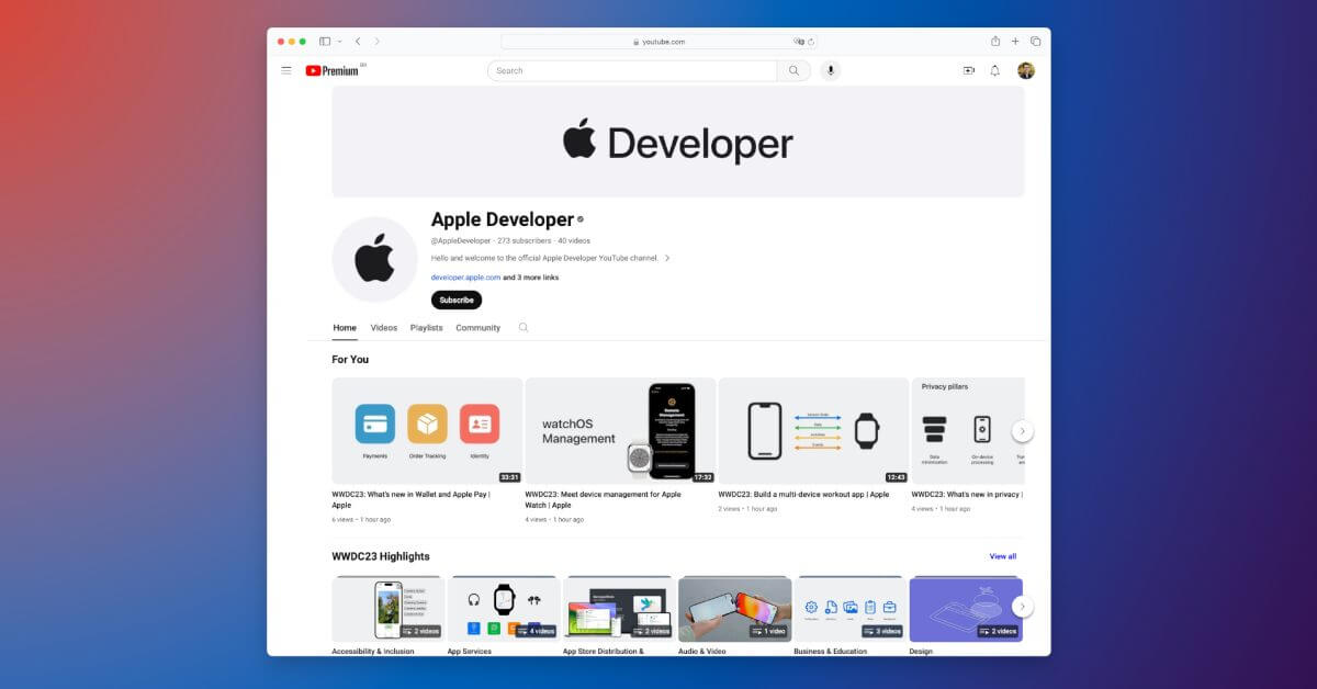 Видео для разработчиков Apple доступны на YouTube в преддверии WWDC 24