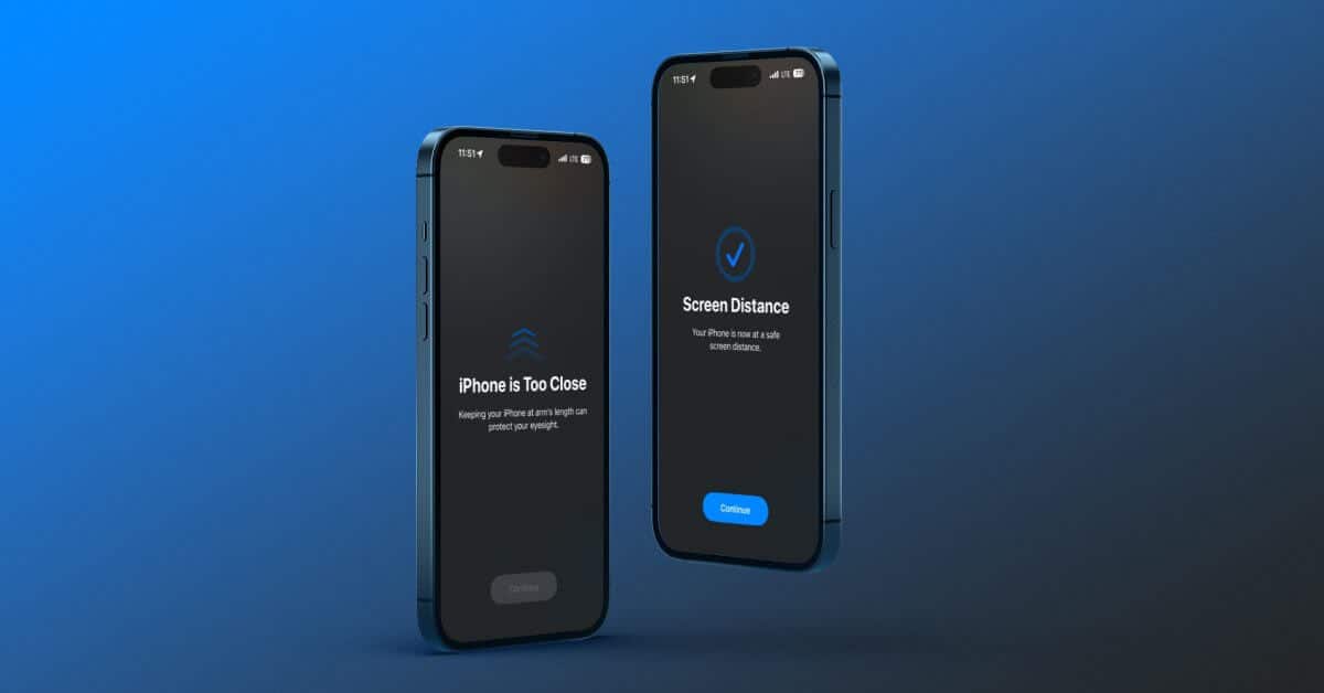 Используйте расстояние до экрана iPhone, чтобы защитить глаза