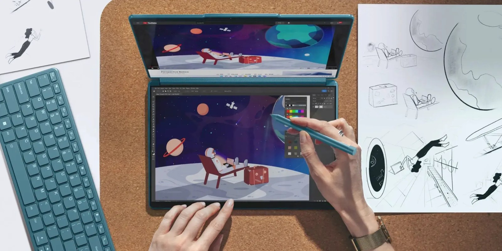 Складной MacBook будет похож на Lenovo Yogabook (на фото).