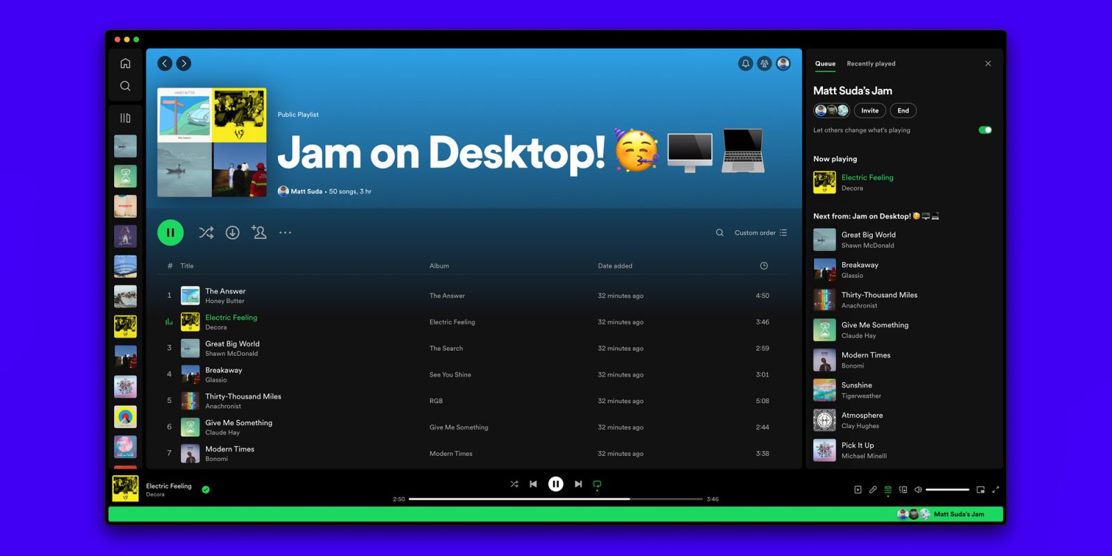 Приложение Spotify Jam для ПК