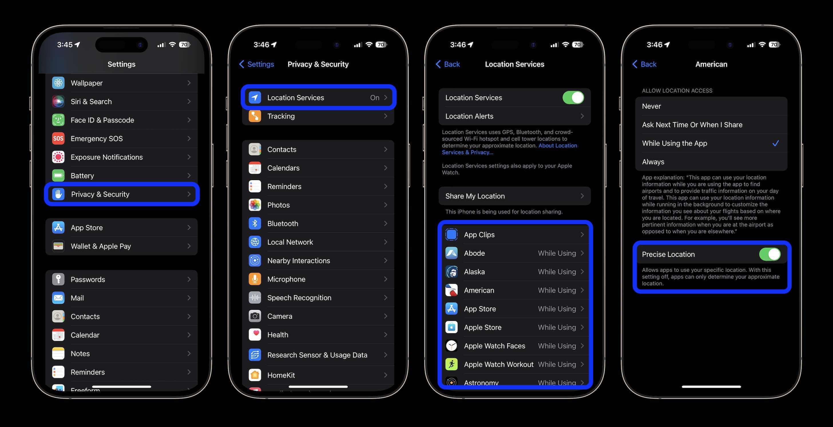 Как отключить точное отслеживание местоположения iPhone 1