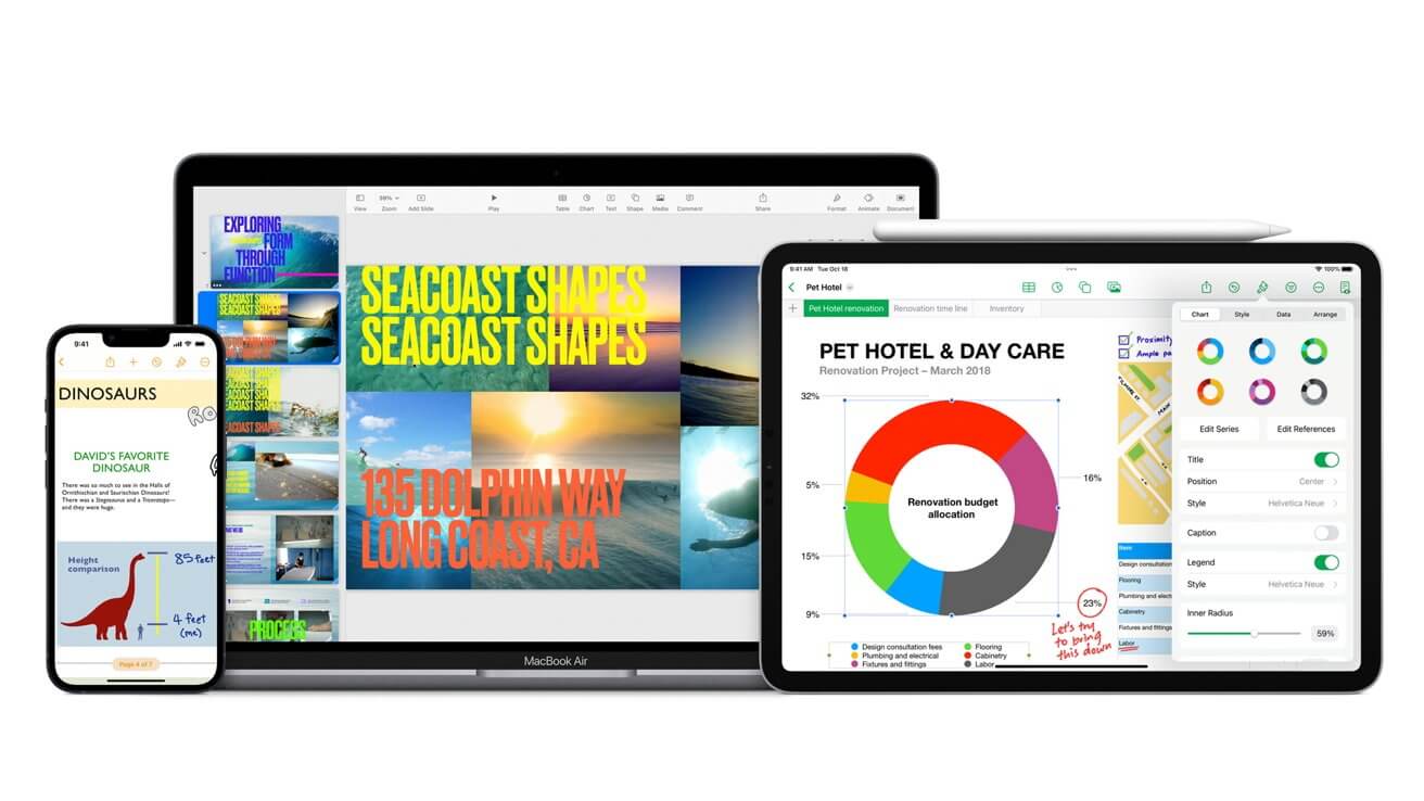 Apple обновляет Pages, Keynote и Numbers до версии 14.0