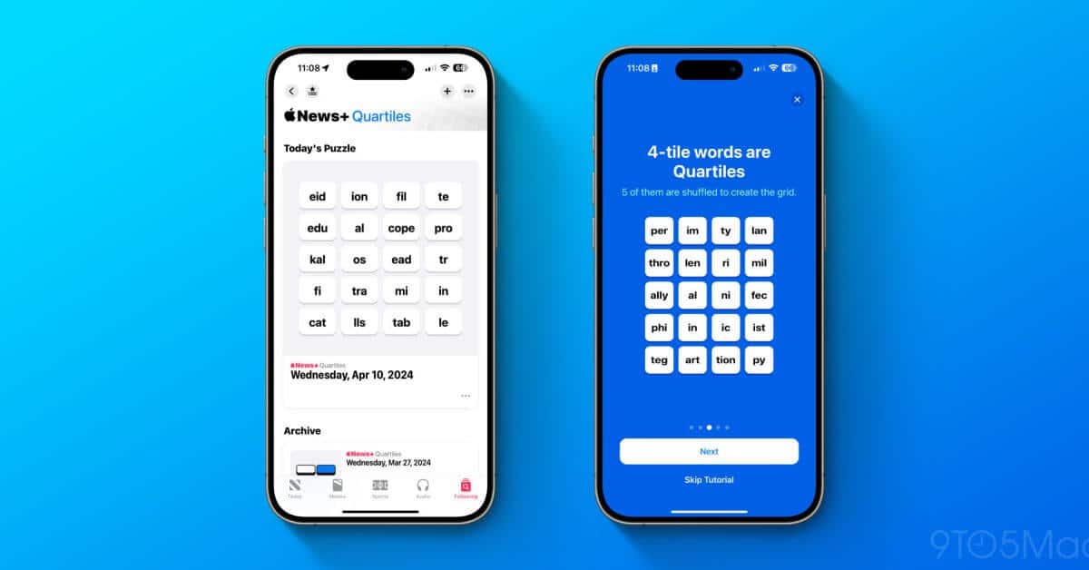 В iOS 17.5 коллекция головоломок расширена таблицами лидеров и новой словесной игрой «Квартили»