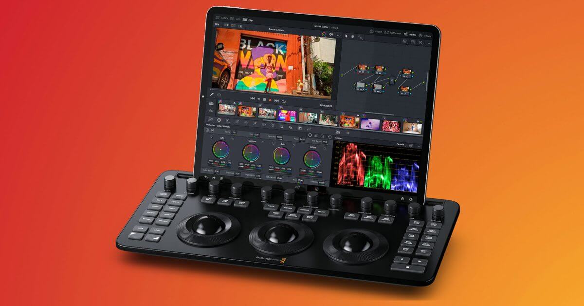 Цветная панель BlackMagic DaVinci Resolve Micro со слотом для iPad Pro
