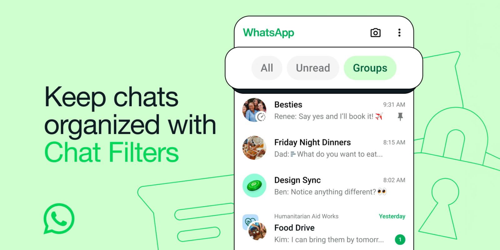 Фильтры чата WhatsApp