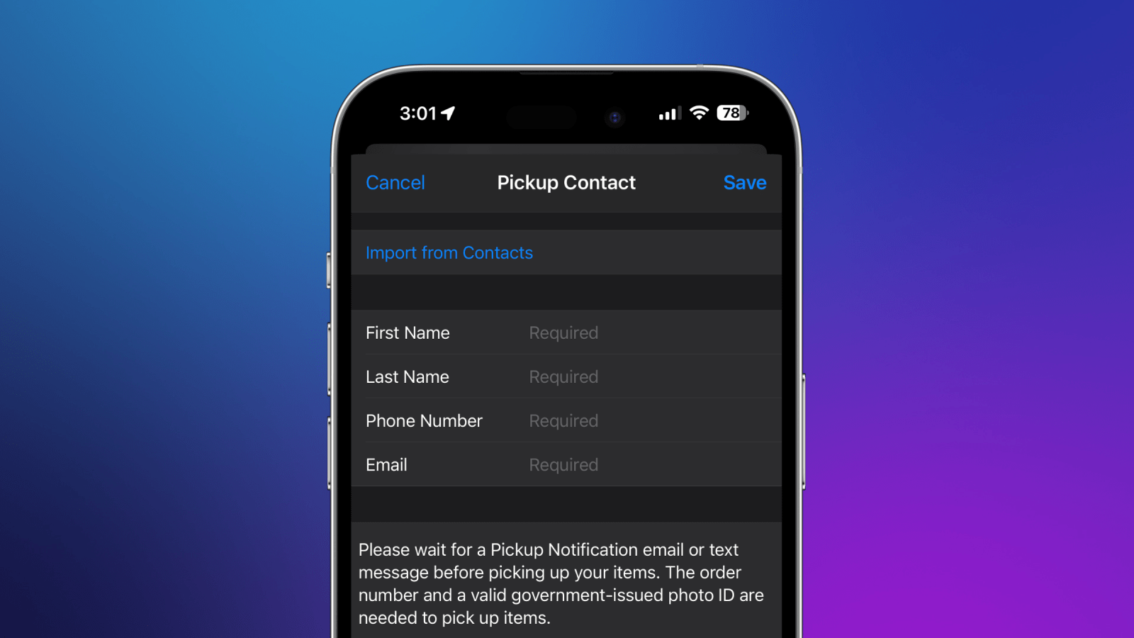 Заказ самовывоза из магазина Apple у стороннего поставщика