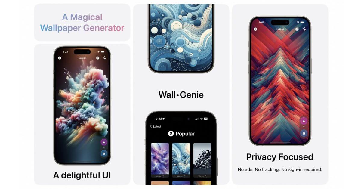 Wall Genie для iPhone хочет помочь вам создавать красивые обои с помощью искусственного интеллекта