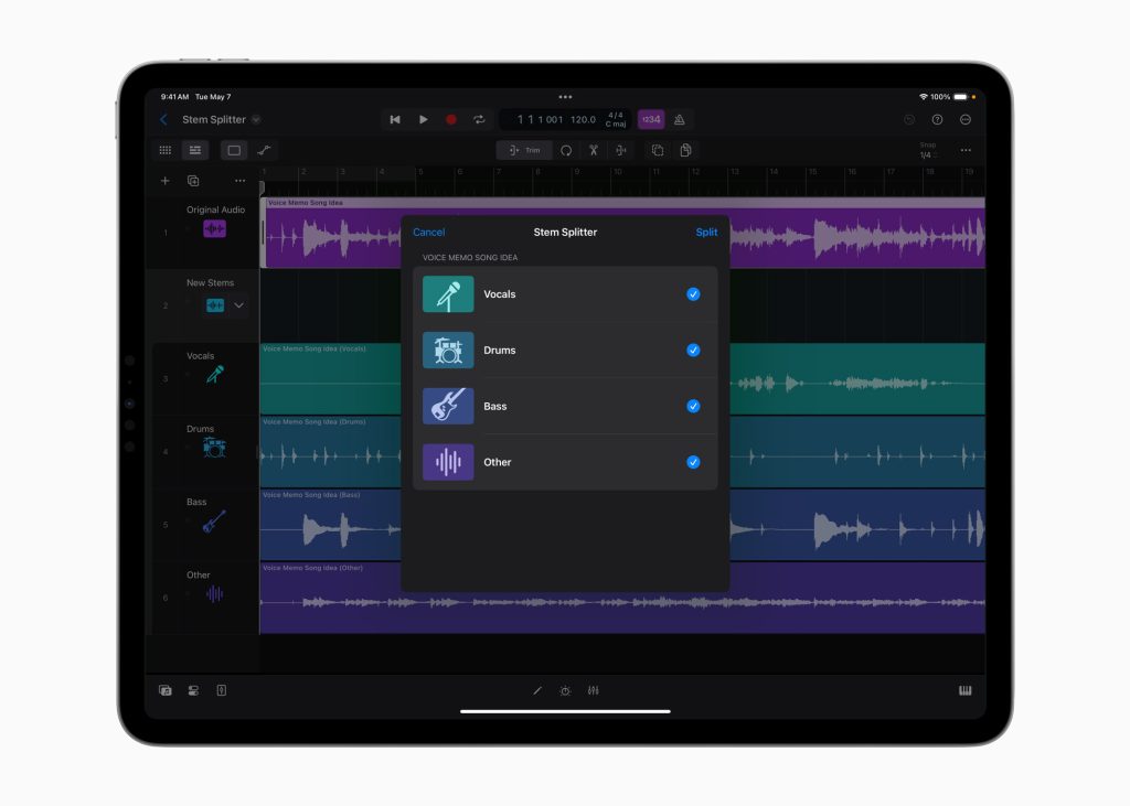 Разделитель штока Logic Pro для iPad