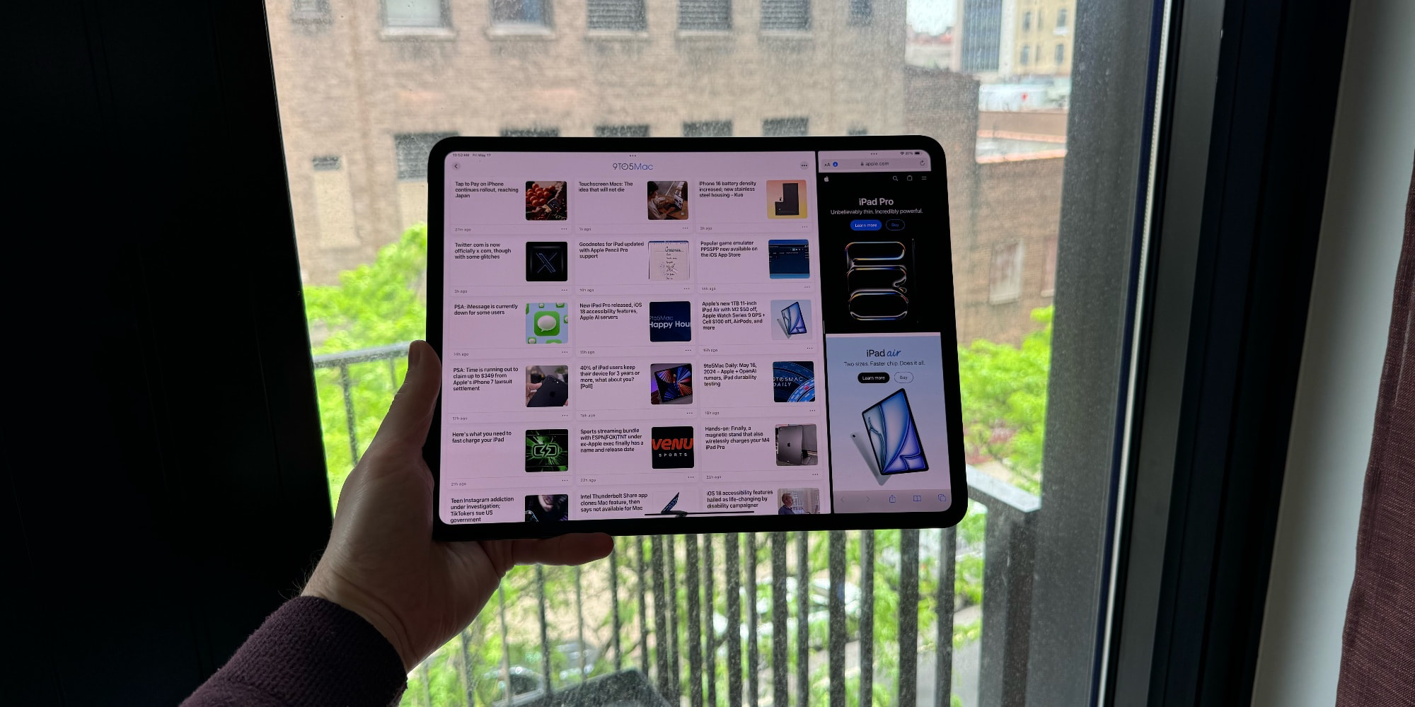 iPad Pro 13 дюймов M4 занимает больше места