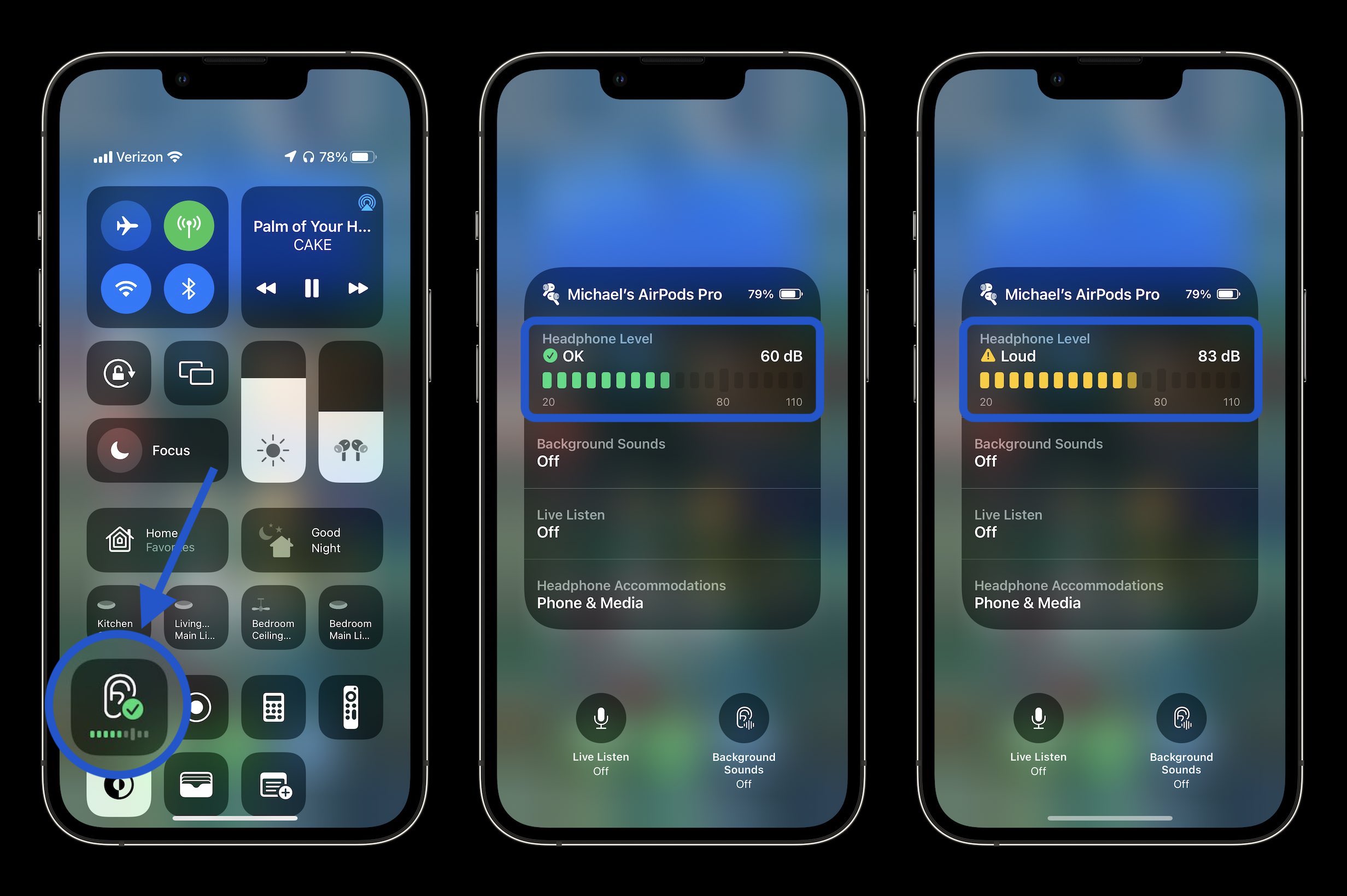 Как проверить уровень децибел с помощью iPhone и Apple Watch — откройте Центр управления на iPhone > найдите плитку со значком уха.