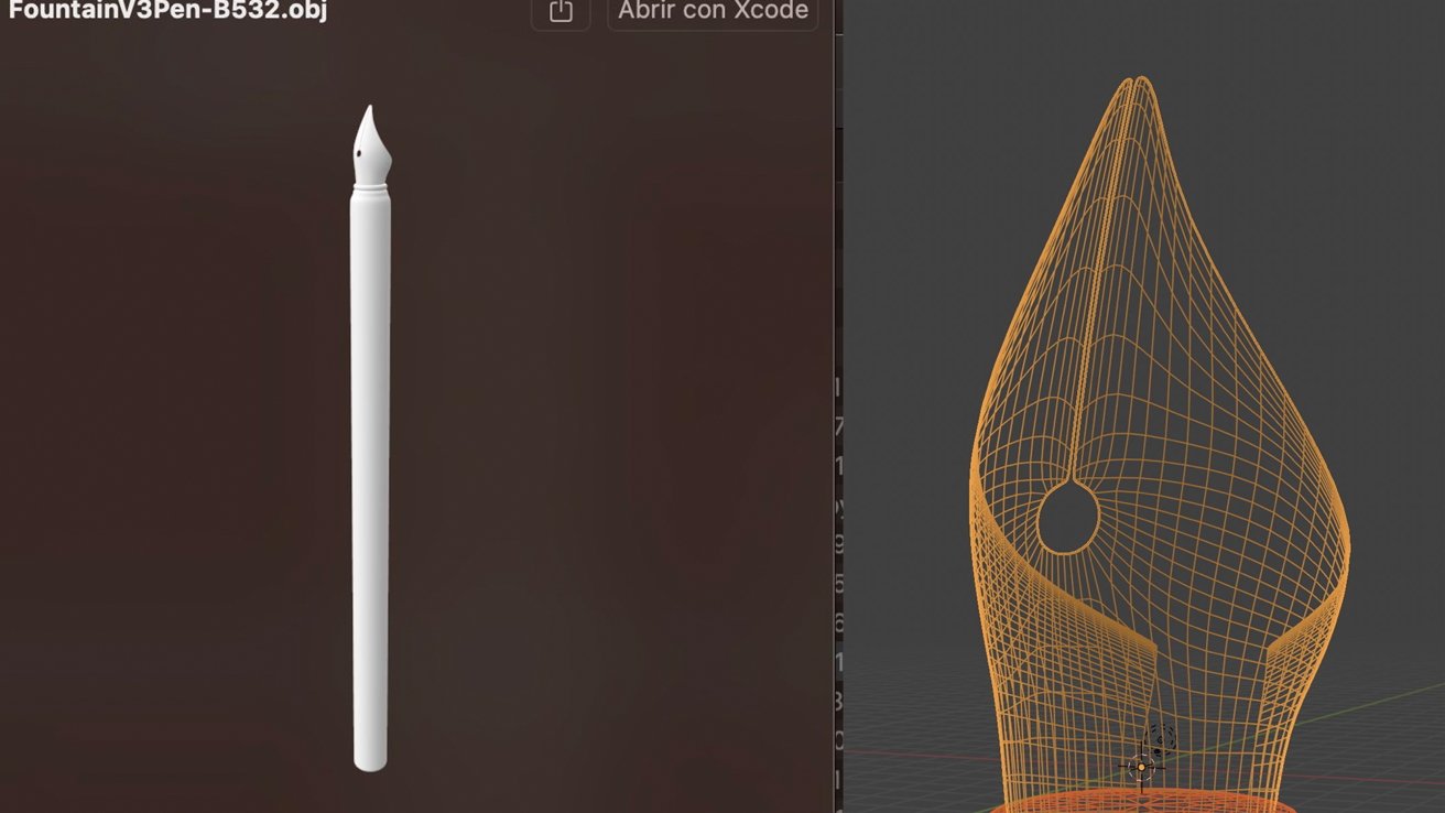 Apple Pencil Pro отбрасывает контекстные тени