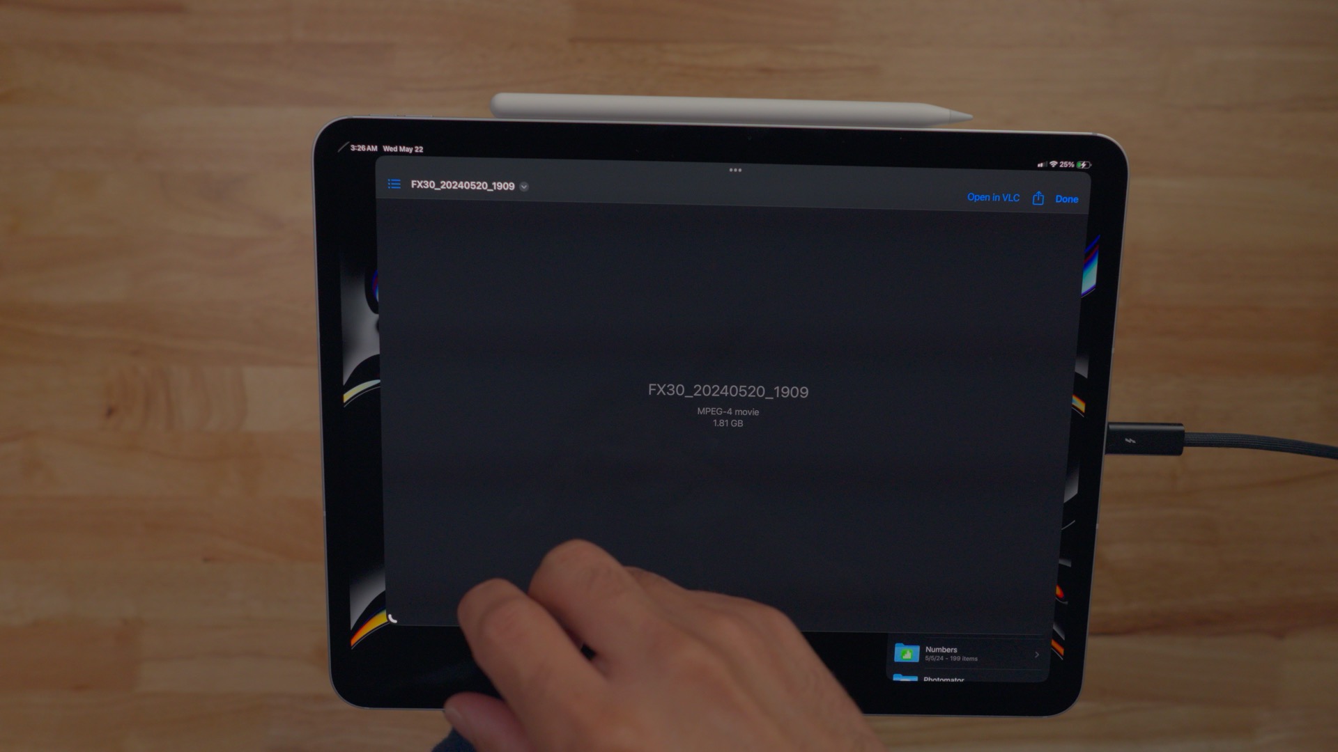 Быстрый просмотр на iPad Pro, на котором не отображается предварительный просмотр видео