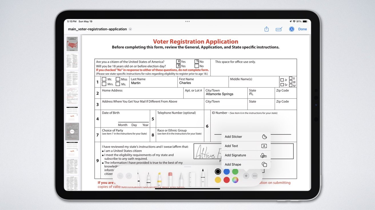 iPad будет цифровой формой, подписанной с помощью Apple Pencil
