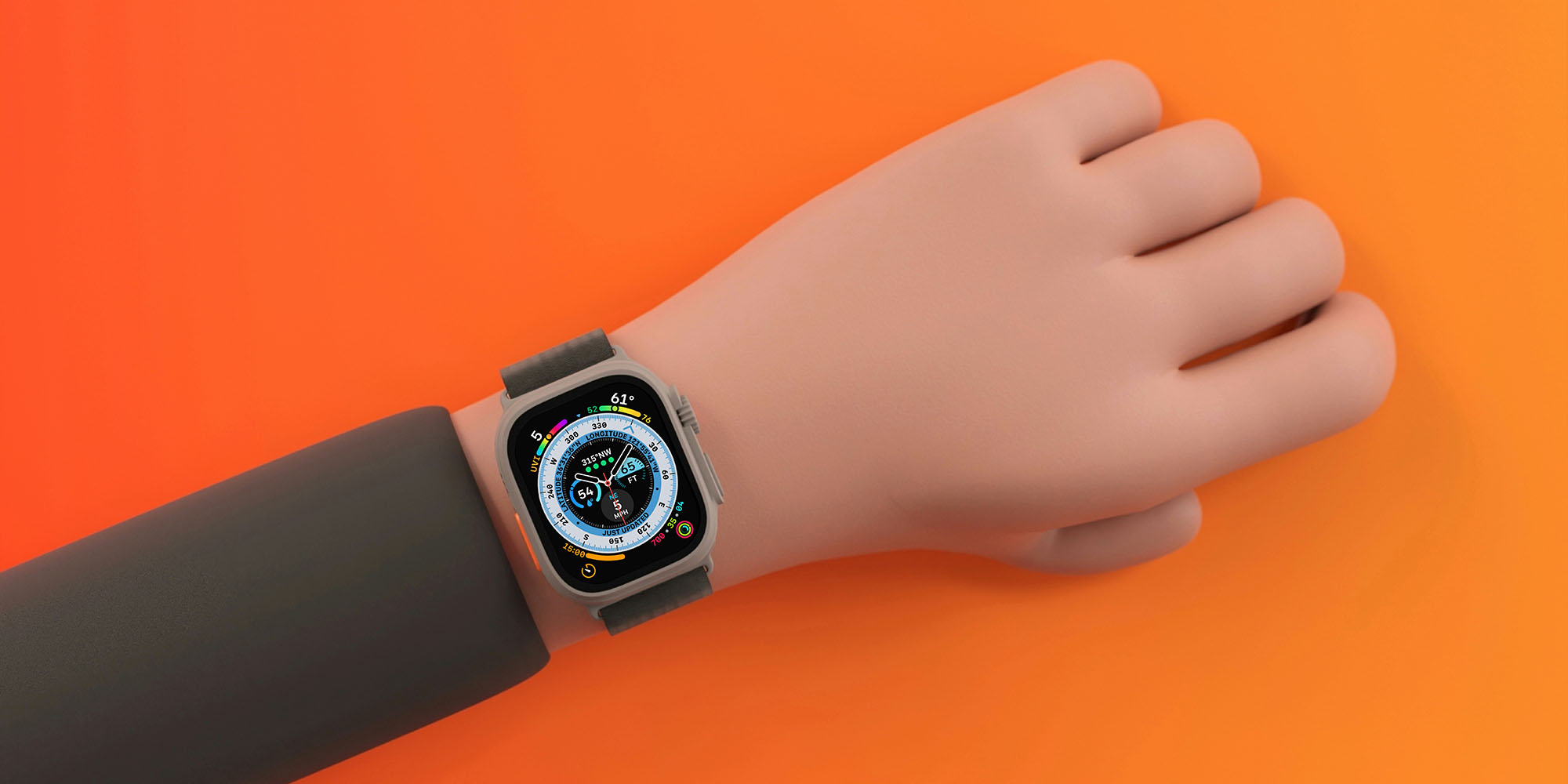 Проект Apple Watch Ultra с микросветодиодами