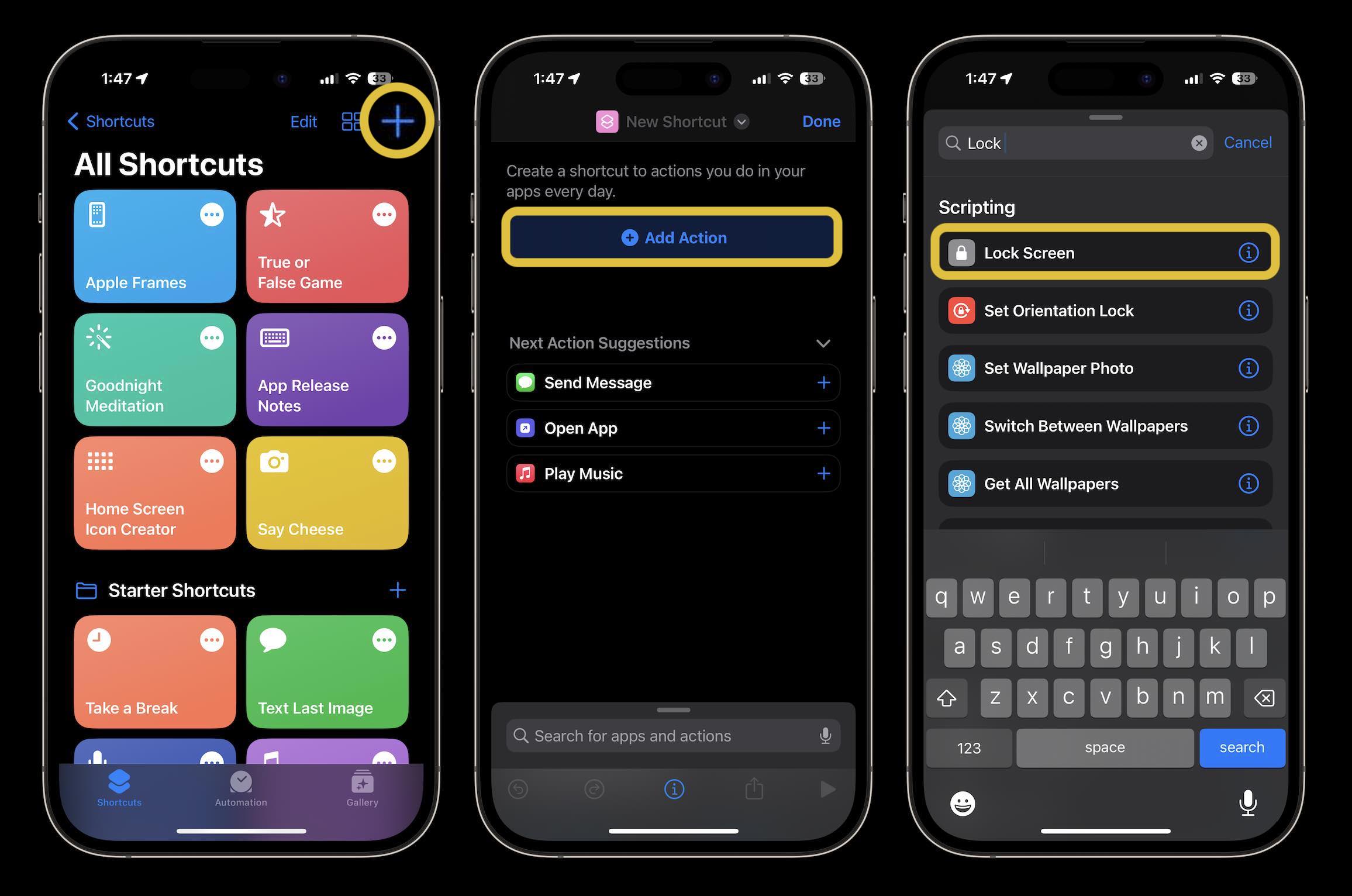 Ярлык экрана блокировки iPhone 1
