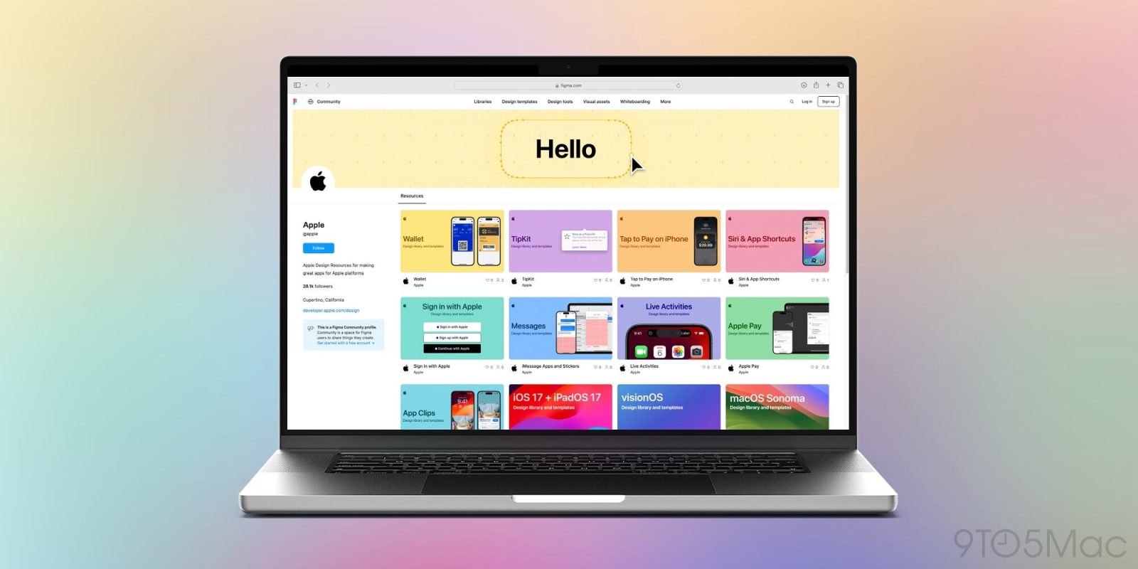 Ресурсный центр Apple Figma на MacBook