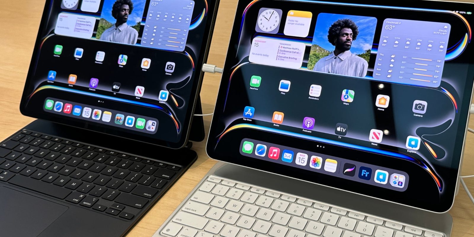 M4 iPad Pro, бок о бок с нанотекстурой