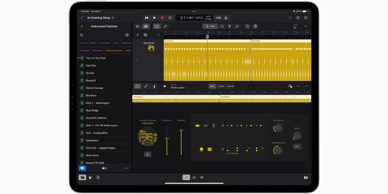 Logic Pro 2 для iPad с искусственным интеллектом барабанщика
