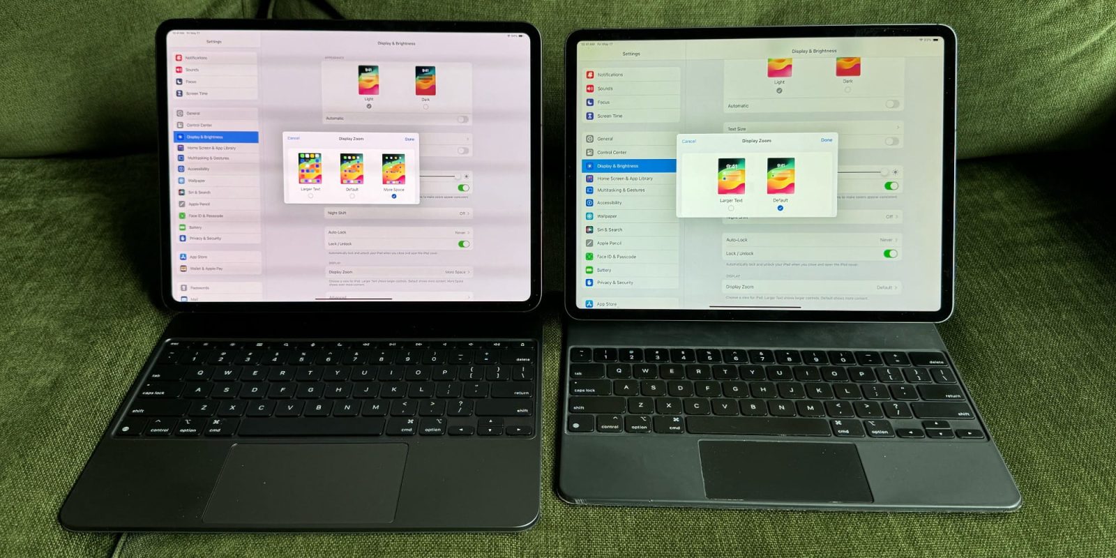 Сравнение пространства 13-дюймового iPad Pro