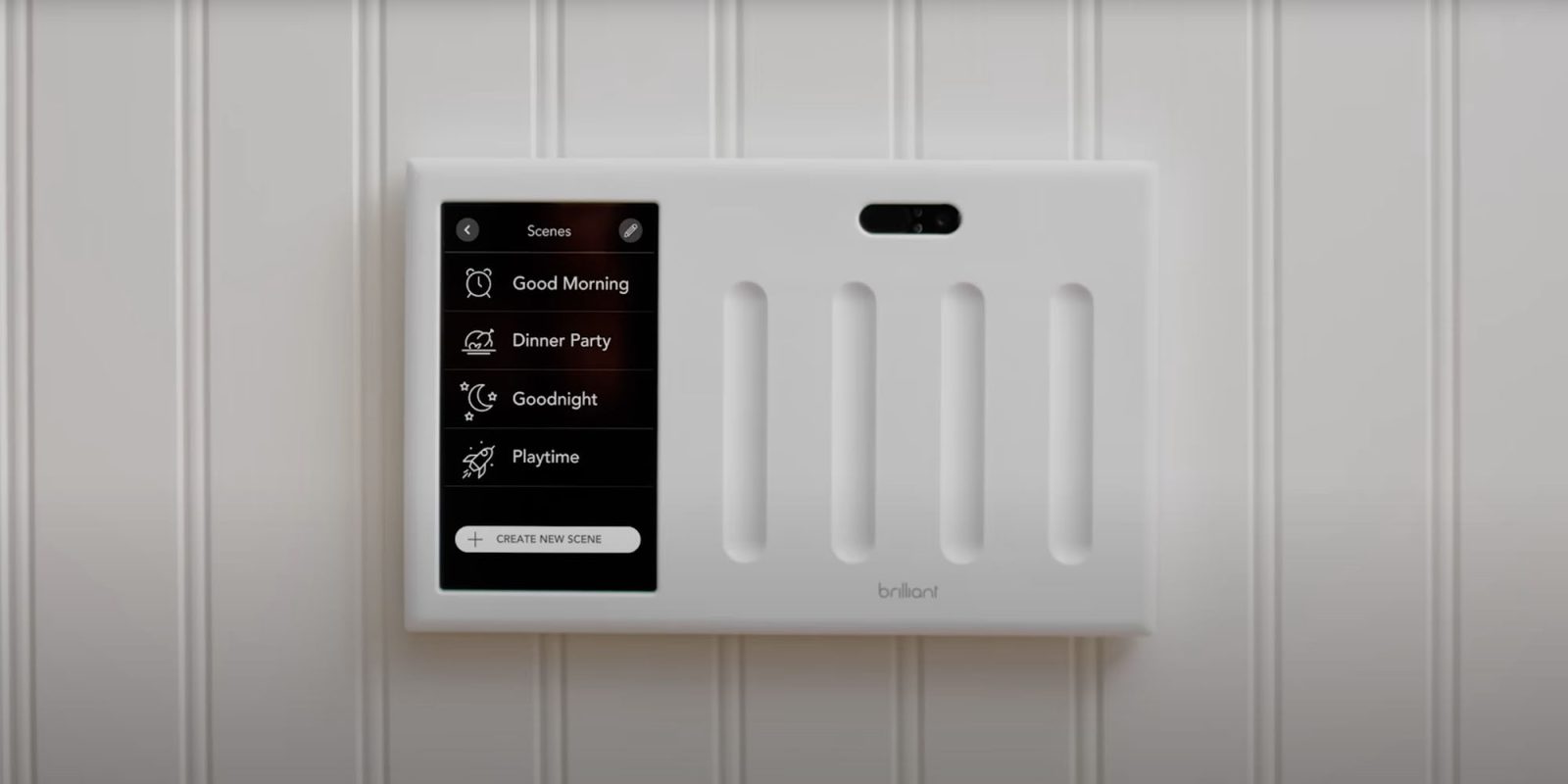 Ключ совместимости HomeKit или Matter, поскольку переключатели Brilliant (показаны) под угрозой