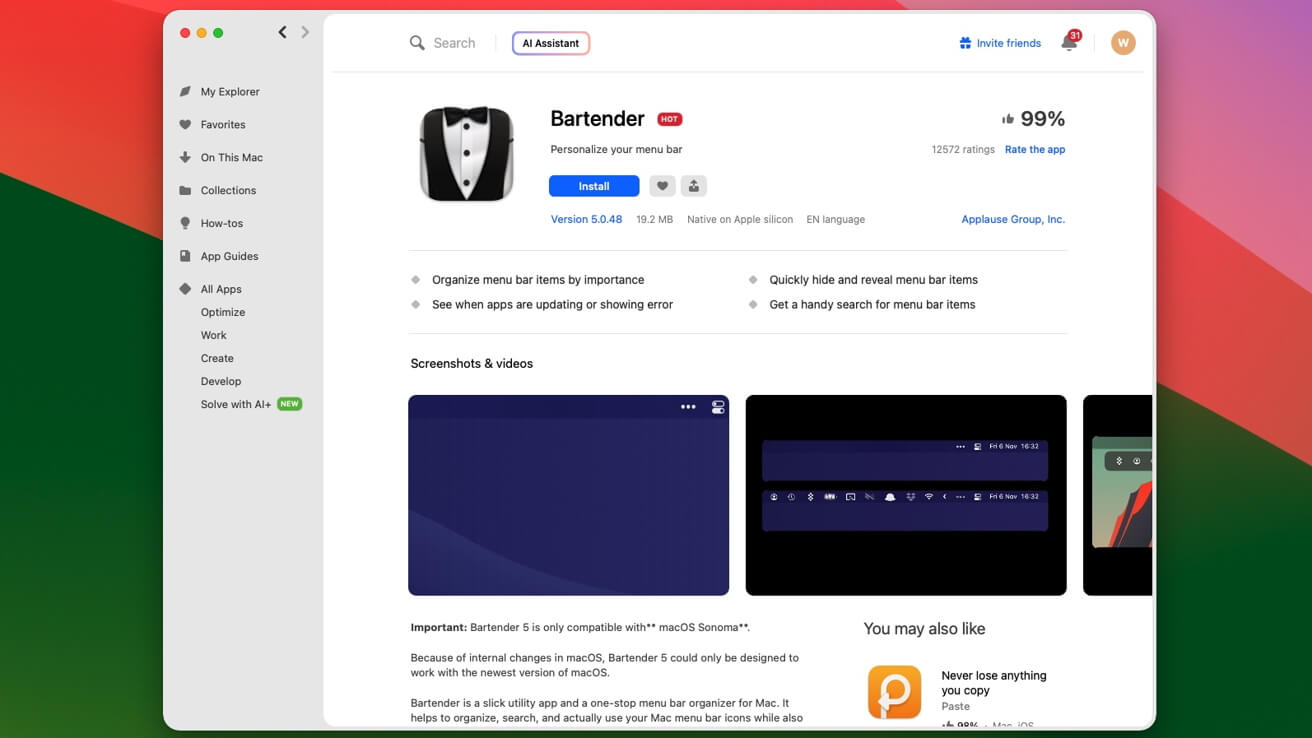 Mac-приложение Bartender меняет владельцев и добавляет телеметрию