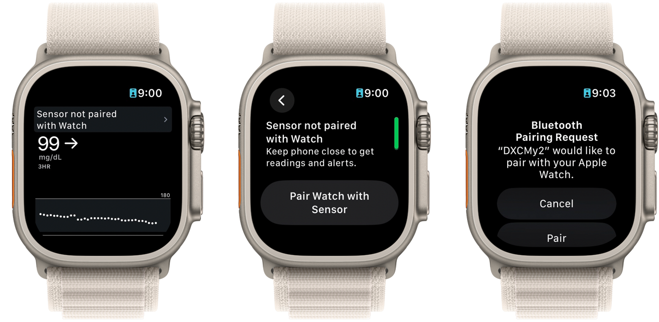 Скриншоты Apple Watch для процесса установки